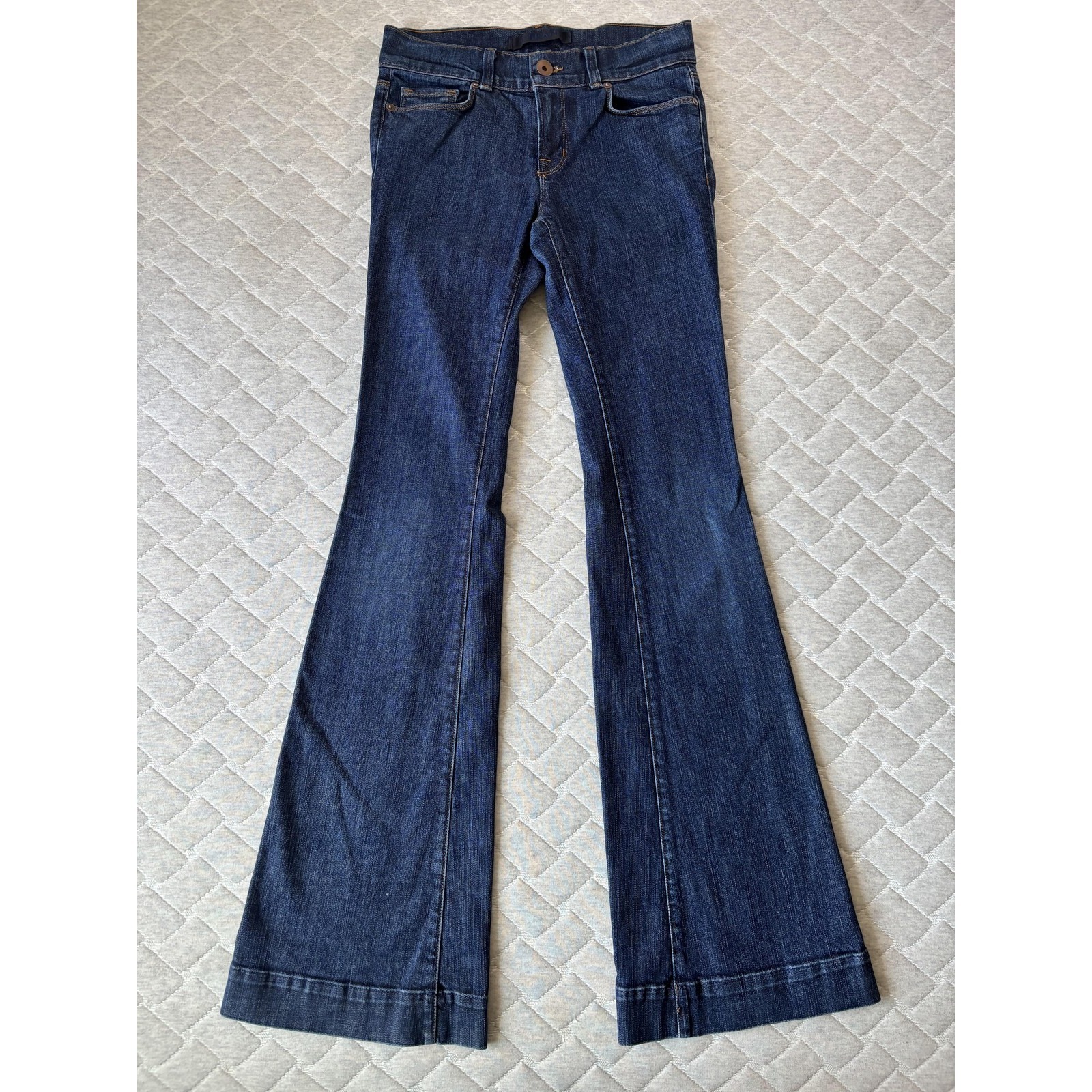 J Brand Lovestory Jeans Womens 26 Blue Low Rise Flare Stretch Denim Usa